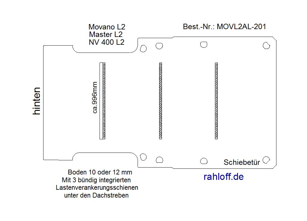 Opel Movano Laderaumboden Airline L2 - 04/2010 bis 09/2021 - Movano B