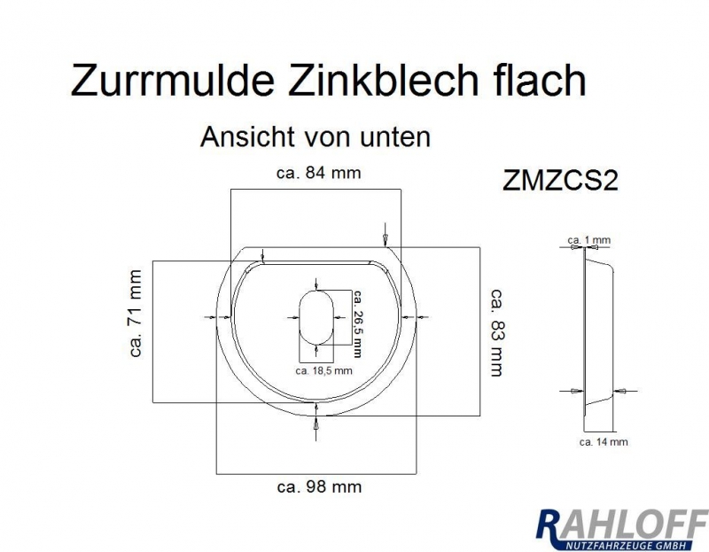 Zurrmulde Kunststoff - Variantenartikel