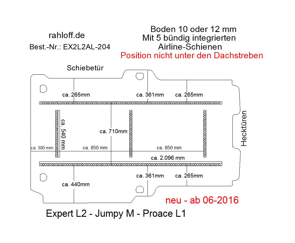 Peugeot Expert Laderaumboden Airline L2 - Ab 06/2016 (3. Gen)