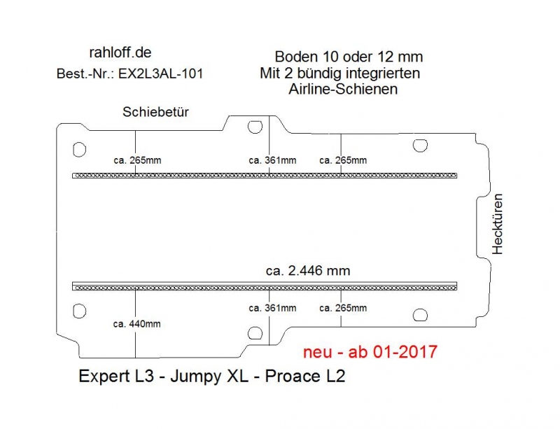 Citroen Jumpy Laderaumboden Airline L3 XL - Ab 06/2016 (3. Gen)