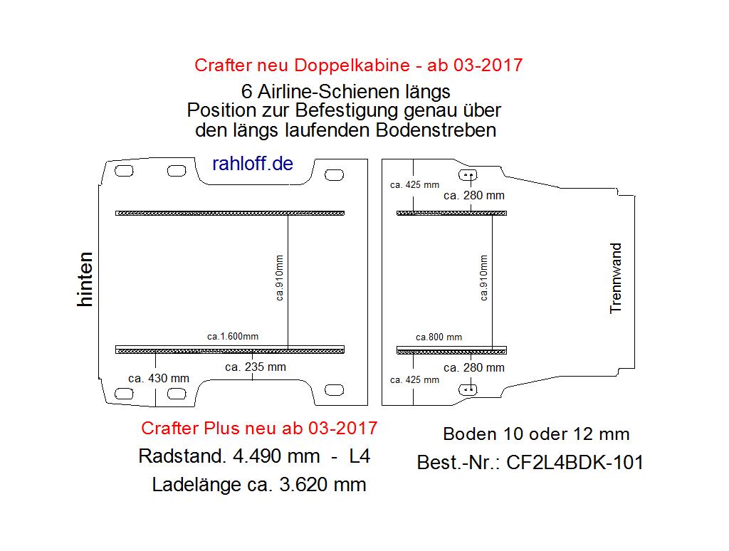 Volkswagen Crafter Multicab Laderaumboden Airline L4 - Ab 03/2017 - SY/SZ