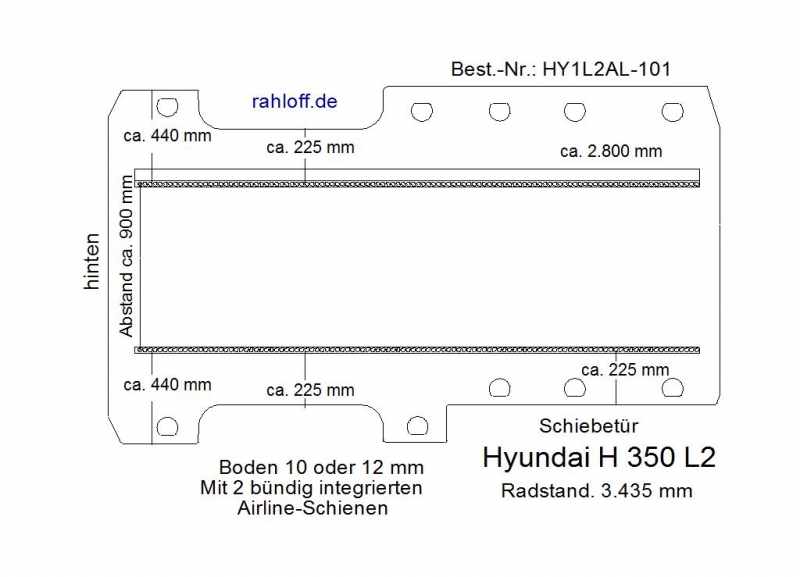 Hyundai H350 Cargo Laderaumboden Airline L2 - Ab 2015