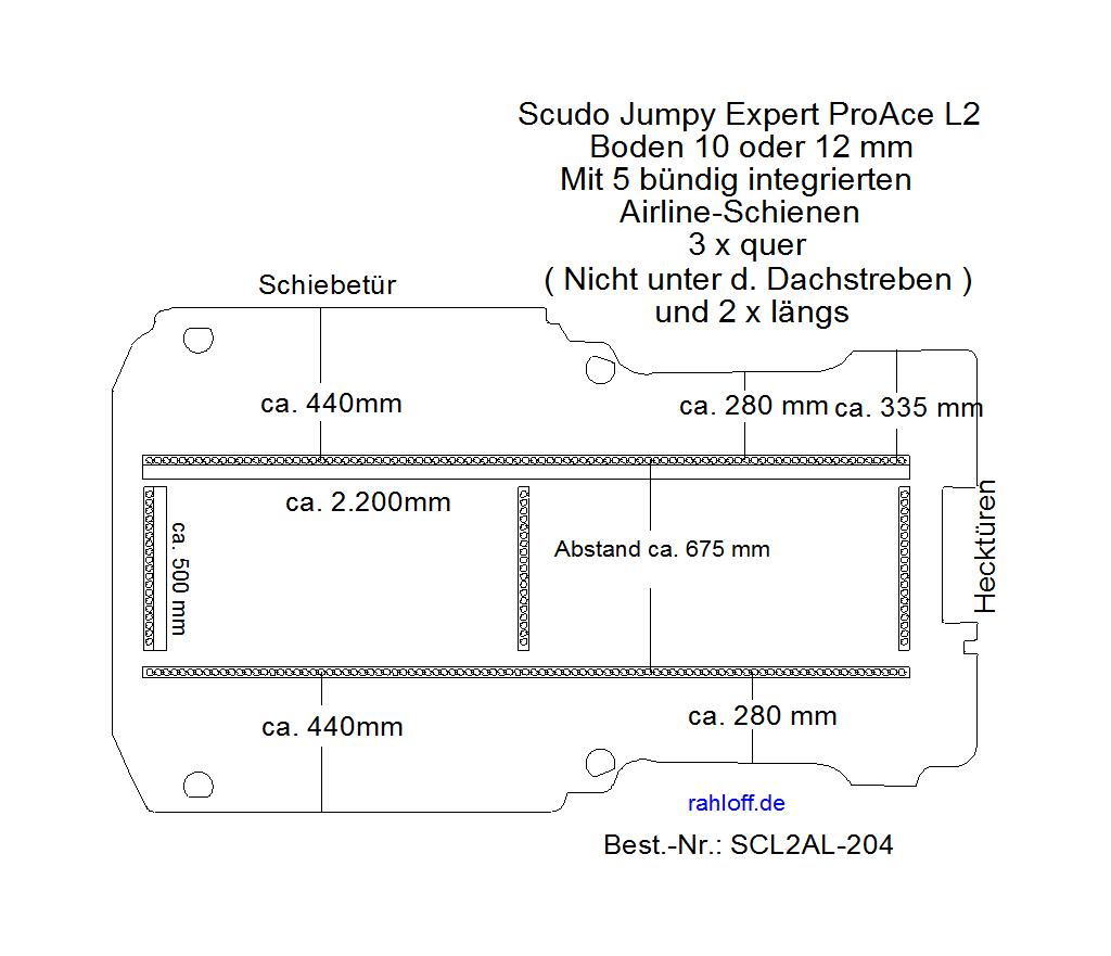 Peugeot Expert Laderaumboden Airline L2 - 2007 bis 06/2016 (2. Gen)