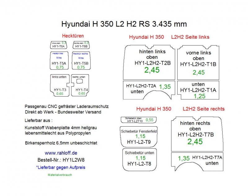 Hyundai H350 Cargo Seitenverkleidung L2 - Ab 2015