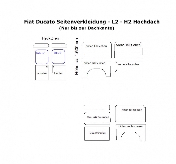 Fiat Ducato Seitenverkleidung L2 - Ab 04/2006 - Typ 250