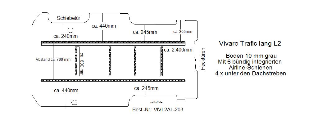 Opel Vivaro Laderaumboden Airline L2 - Bis 10/2014 - Vivaro A