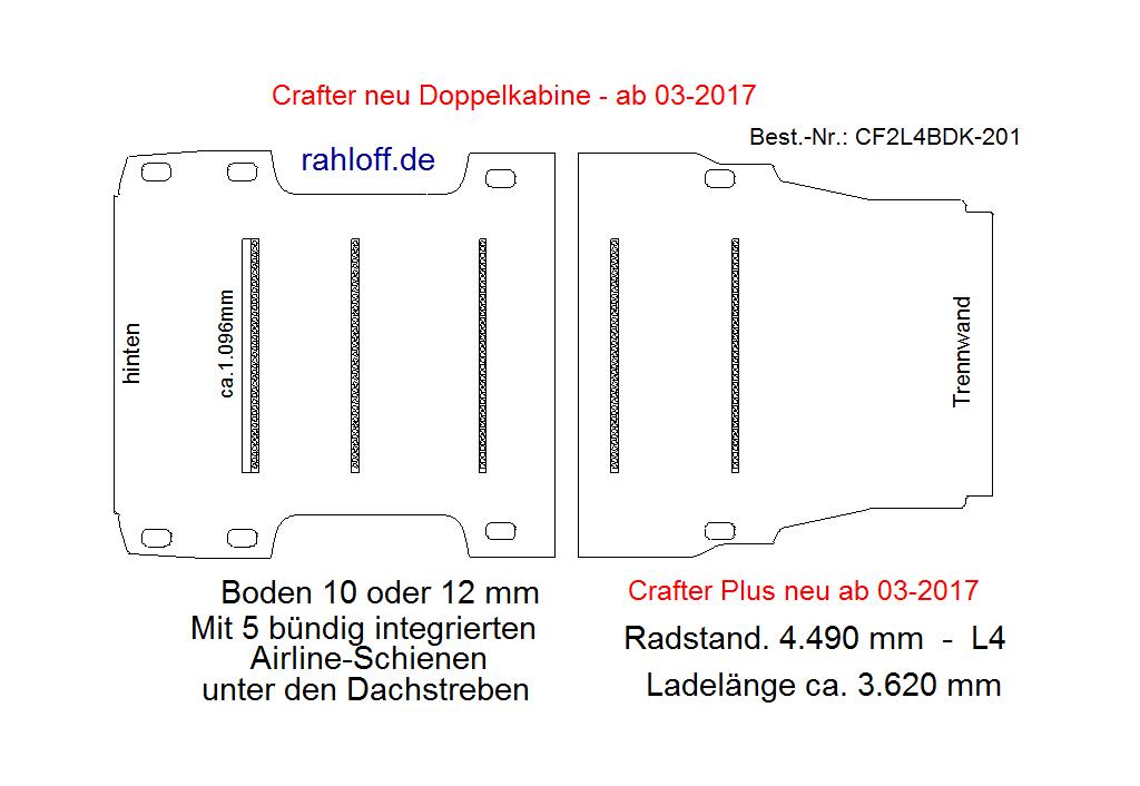 MAN TGE Multicab Laderaumboden Airline L4 - Ab 03/2017 - SY/SZ