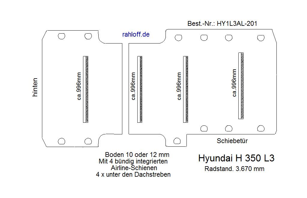 Hyundai H350 Cargo Laderaumboden Airline L3 - Ab 2015