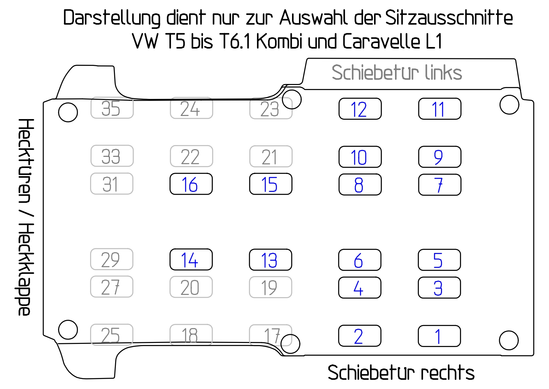 Volkswagen Transporter T5 Caravelle Laderaumboden L1 - Ab 2003