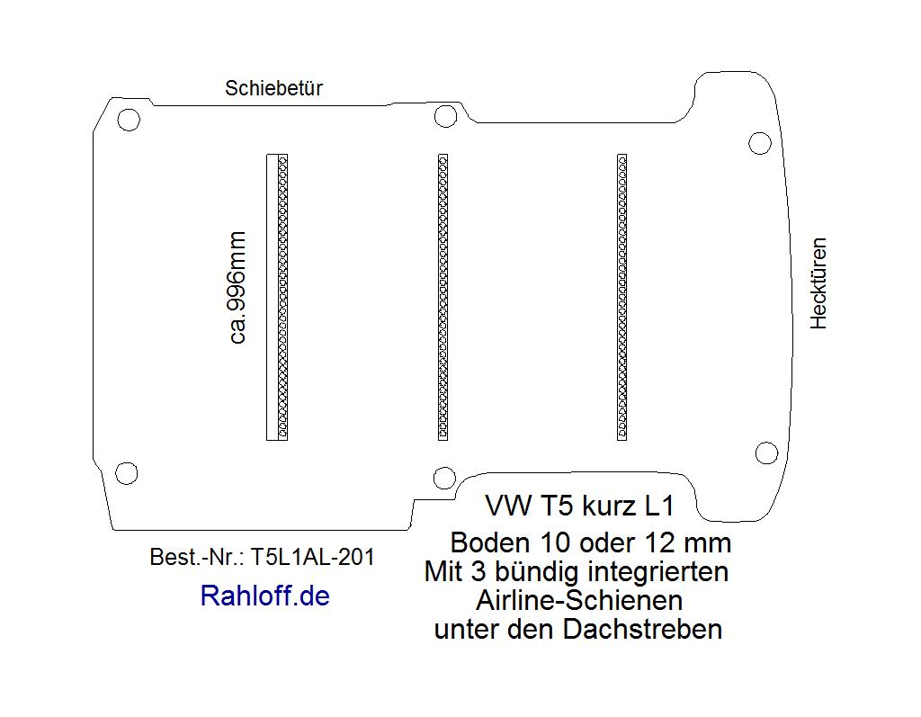Volkswagen Transporter T5 Laderaumboden Airline L1 - Ab 2003