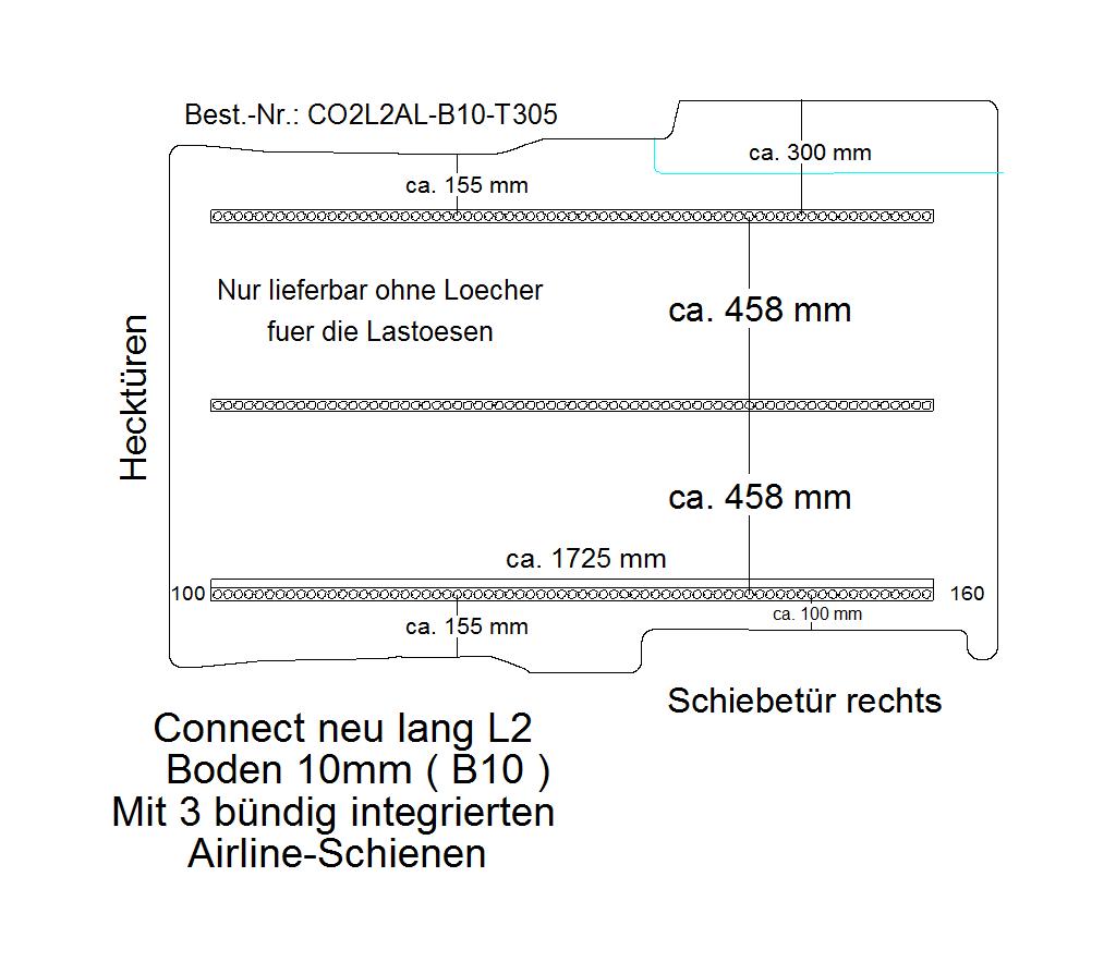Ford Transit Connect Laderaumboden Airline L2 - Ab 2014 - Connect ?13