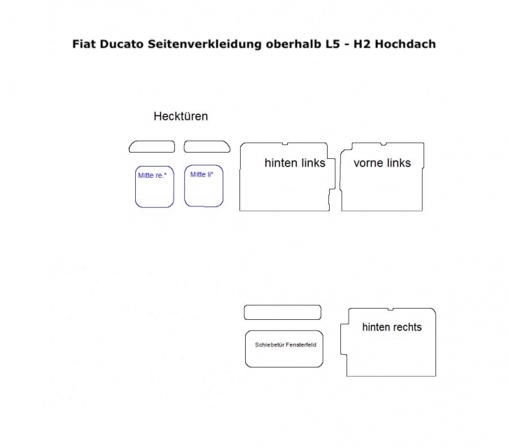 Citroen Jumper Seitenverkleidung oberhalb L2 - Ab 04/2006 - Typ 250