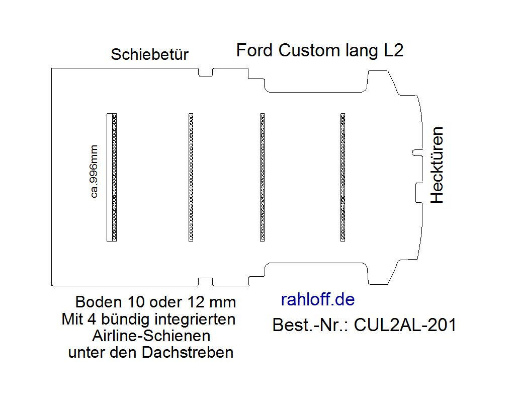 Ford Transit Custom Laderaumboden Airline L2 - Ab 06/2012