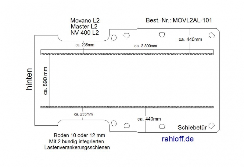 Renault Master Laderaumboden Airline L2 - Ab 04/2010 - Master 3