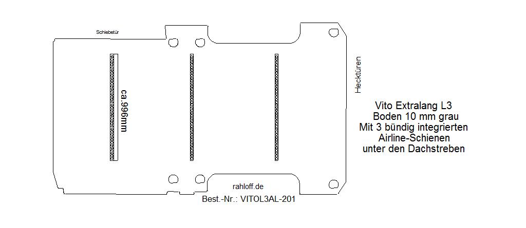 Mercedes Vito Laderaumboden Airline L3 - Bis 09/2014 - W/V 639