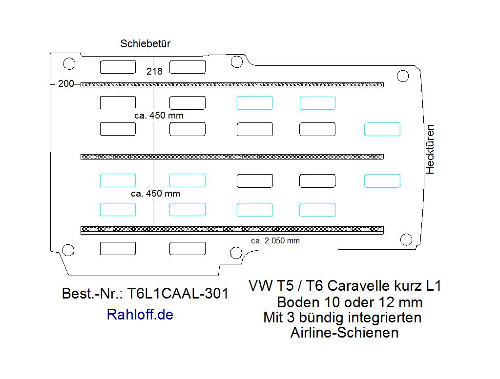 Volkswagen Transporter T5 Caravelle Laderaumboden Airline L1 - Ab 2003